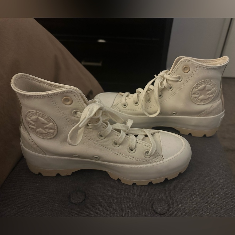 Converse Cream High-Top Sneakers